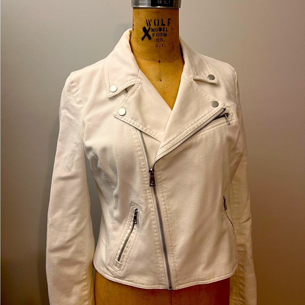 White Ralph Lauren Denim Biker Jacket